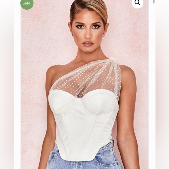 House of CB | Tops | House Of Cb Kim Ivory Draped Tulle Corset | Poshmark